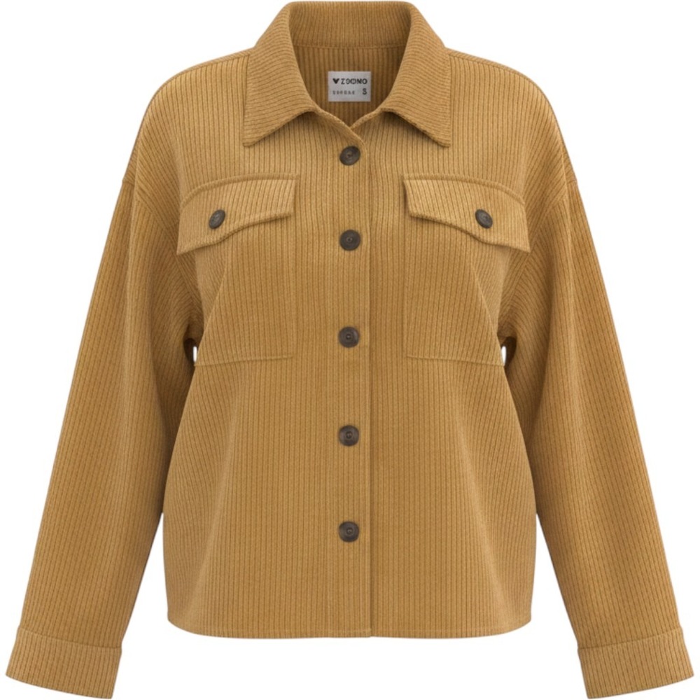 Cisono Corduroy Shirt Jacket Womens Small Cognac Excellent Button Up Shacket